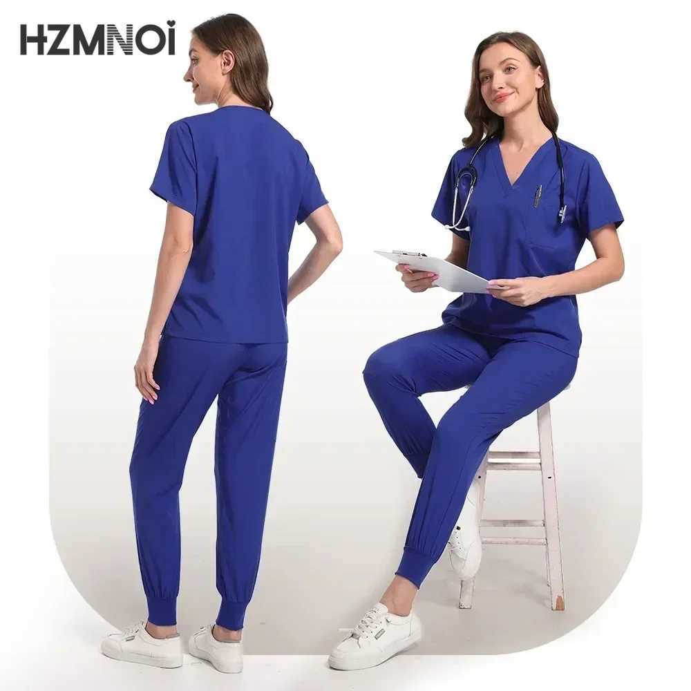 Women Scrubs Sets Nurse Accessories Medical Uniform Slim Fit Hospital Dental Clinical Workwear Clothing Surgical Overall Suits X250410