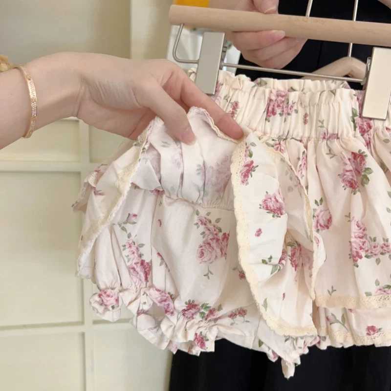 Korean Children 2025 New Fashion Summer New Girl Sleeveless Top Sweet Flower Skirt Set Cotton Sweet Girl Clothing SetXJ250410