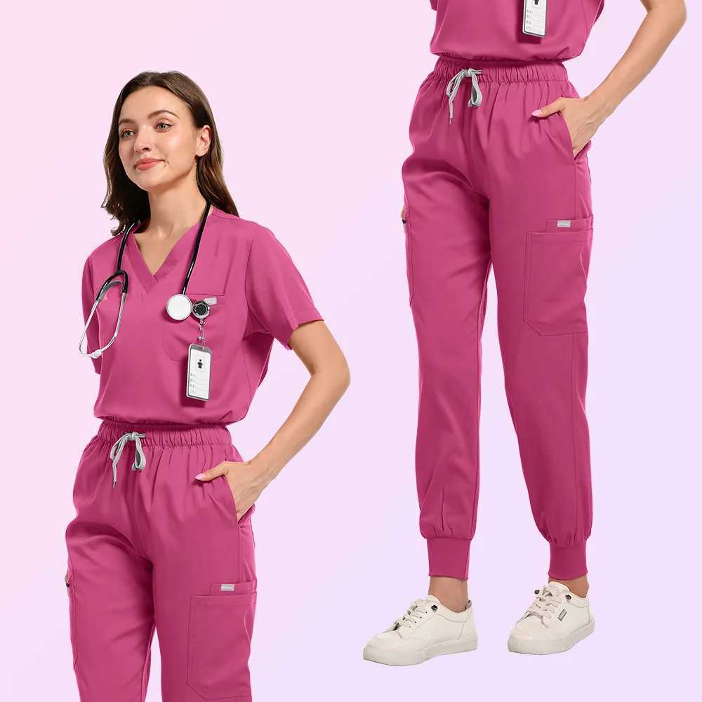 surgical uniform womens top with skin scrubbing medical uniform womens large size clinical uniform sewing unisex style X2504101