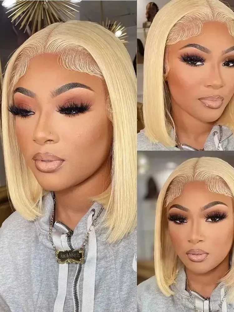 13x4 13x6 613 HD Blonde Bob Hair Wig Human Hair Lace Frontal Wig Brazilian Straight Bob Wig Lace Front Human Hair Wigs For WomenT251111
