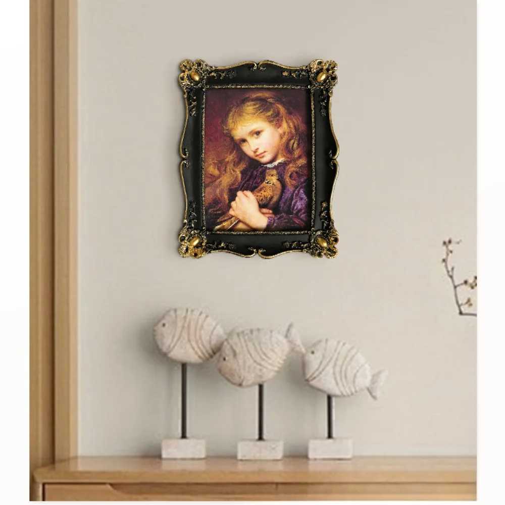 Luxury Antique Vintage Picture Black with Gold Trim - Horizontal Or Vertical Tabletop Wall Hanging Photo Display Frame L251110 H260306
