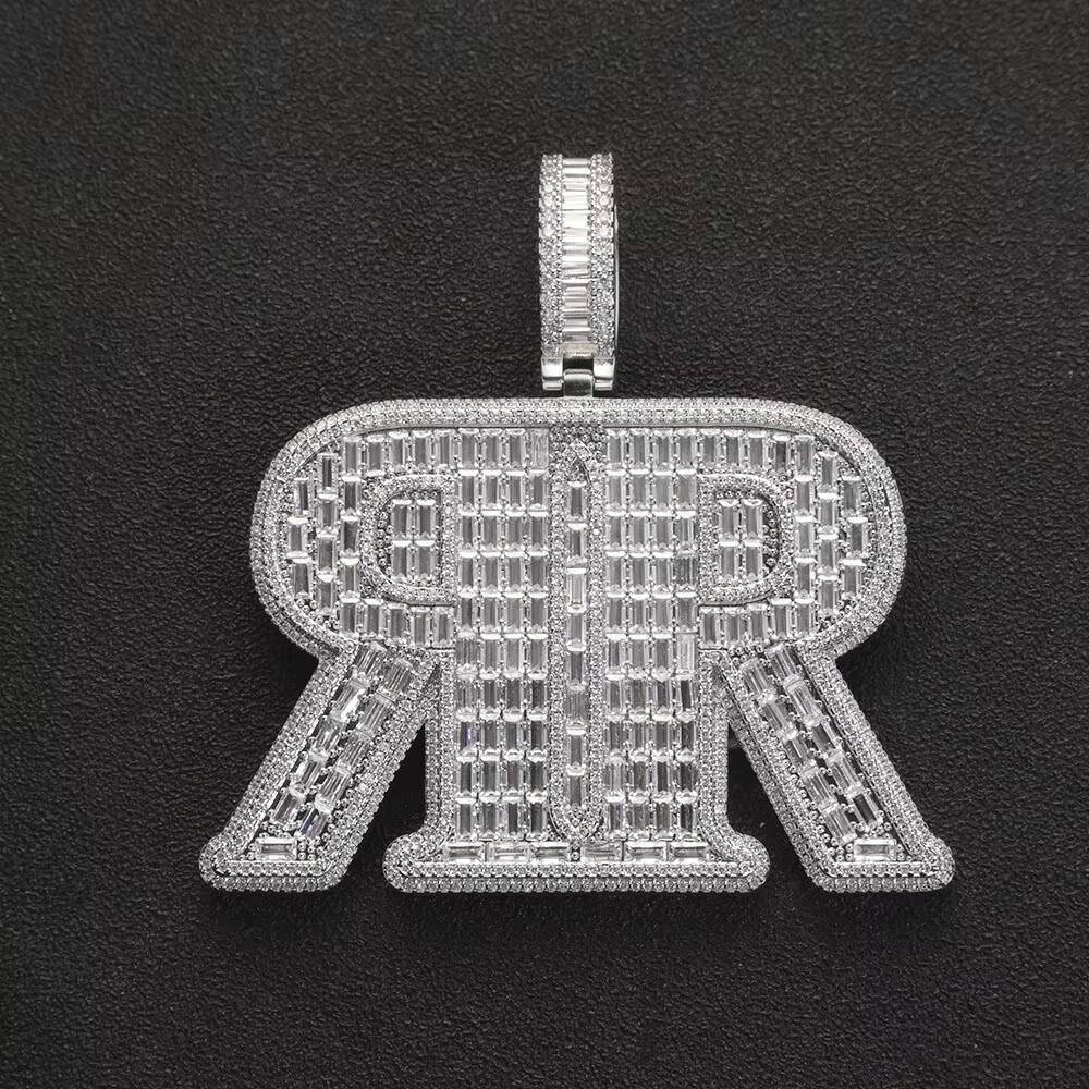 NUOYA Mirrored Letter Symmetrical Design Pendant Necklace Hip Hop Personalized Jewelry Custom Charm Pendant Customizable