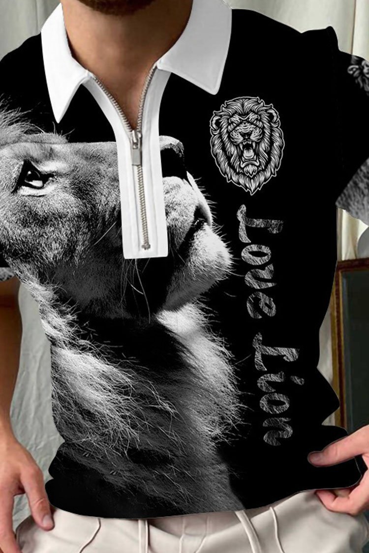 Mens POLO Polo Collar Summer 3D Casual Polo Shirt Summer Daily T-shirt