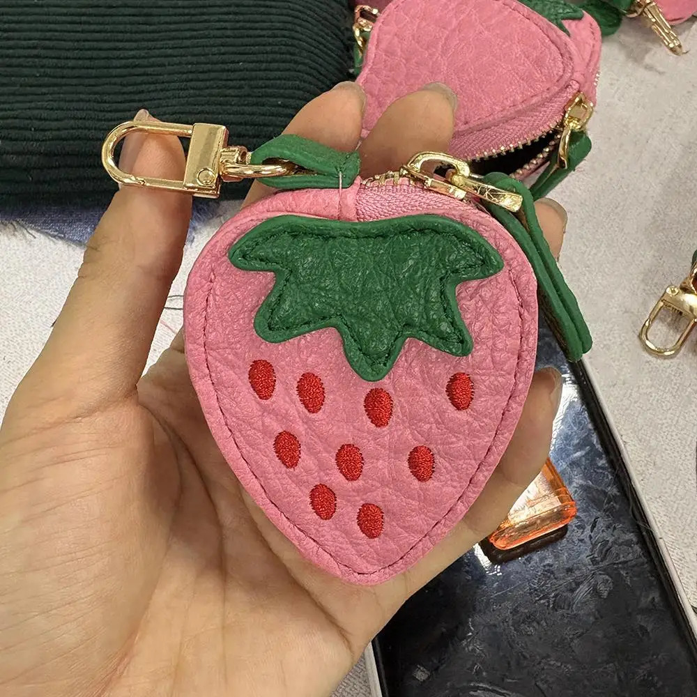 Double-used Charming Strawberry Fruit Bag Pendant Coin Purse Wallet Sweet Cute Students Keychain Backpack Ornaments Girls Mini 251110