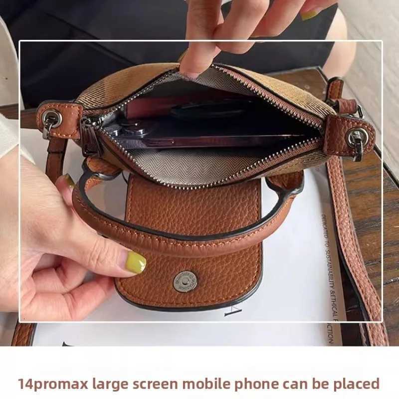 Vintage leather plaid dumpling bag business commuting style handbag large capacity storage canvas cowhide crossbody bagT251205