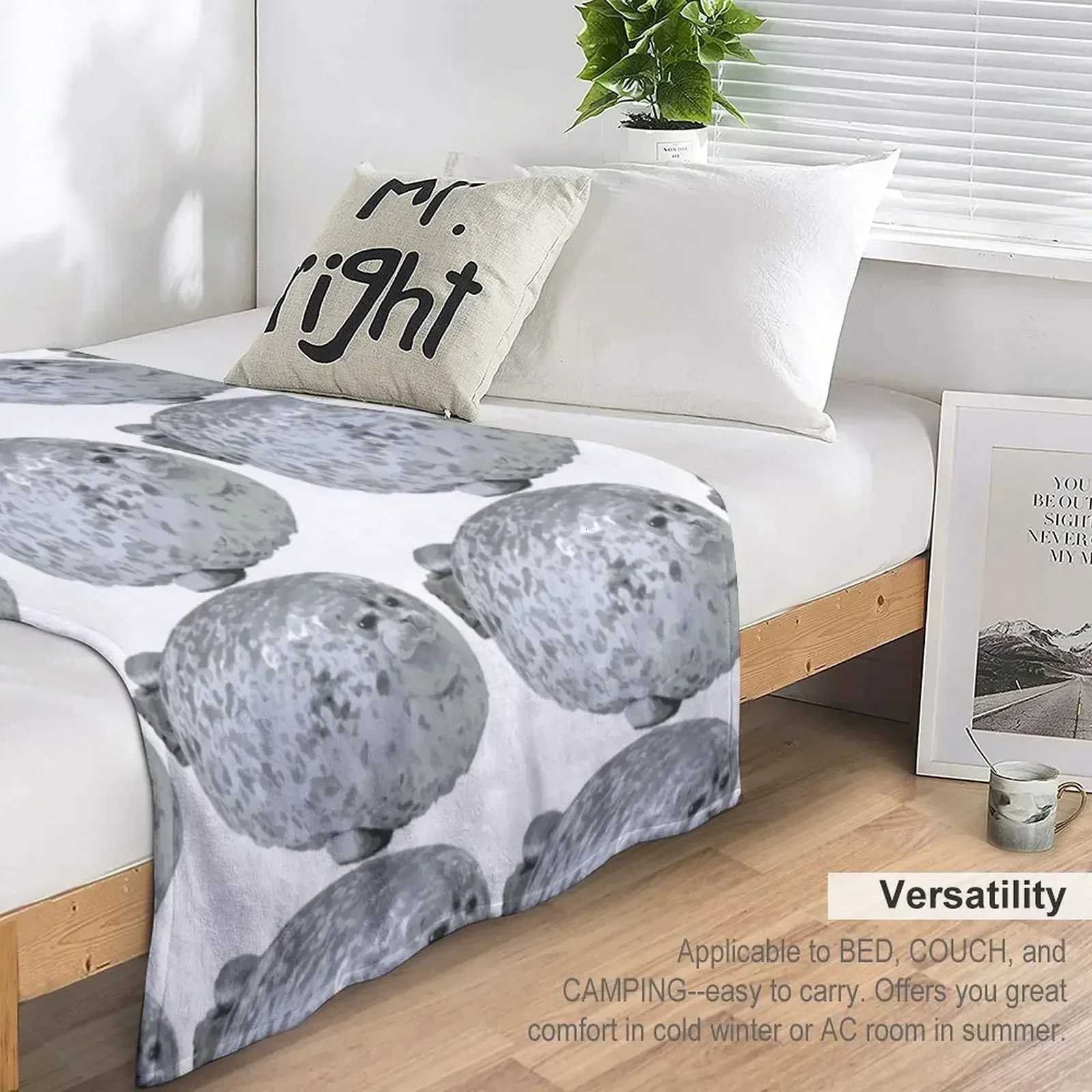 Cute little Chonky Seal Throw Blanket Decorative Sofa Flannel Blankets blankets for beds throw blanket picnic blanket C251111