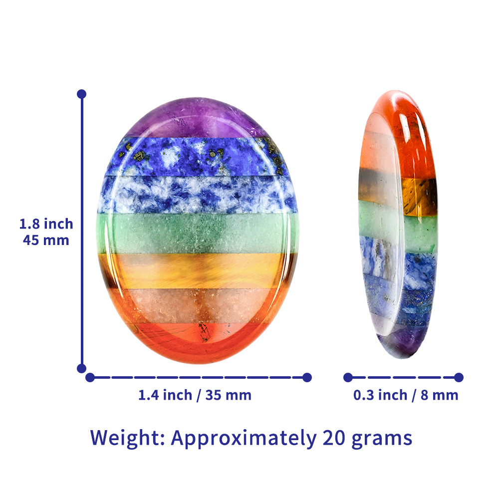 Seven-color Thumb Stone Natural Crystal Thumb-shaped Massage Acupressure Board Worry Seven-color Stress-relief Stone