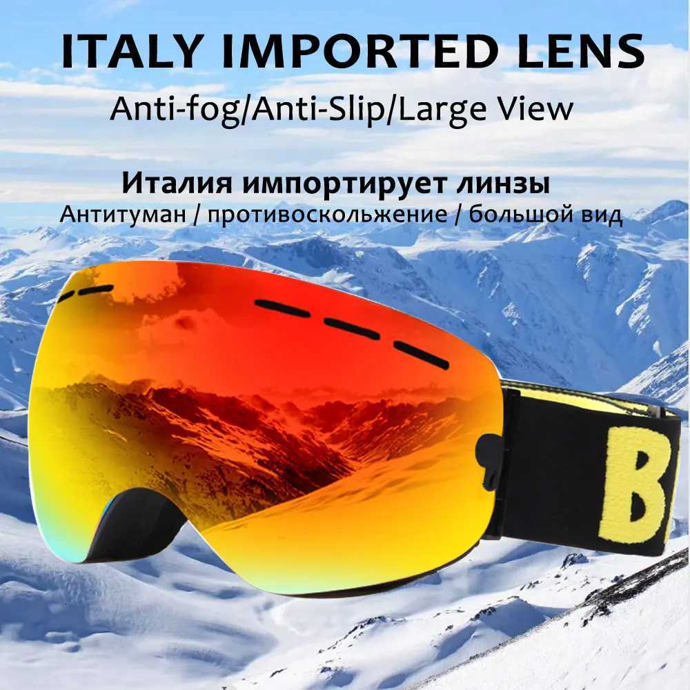 UV400 Double Layers Anti-fog Ski Goggles Lens Ski Mask Glasses Skiing Snow Snowboard Eyewear Mirror Polarize Goggles for Men K251110