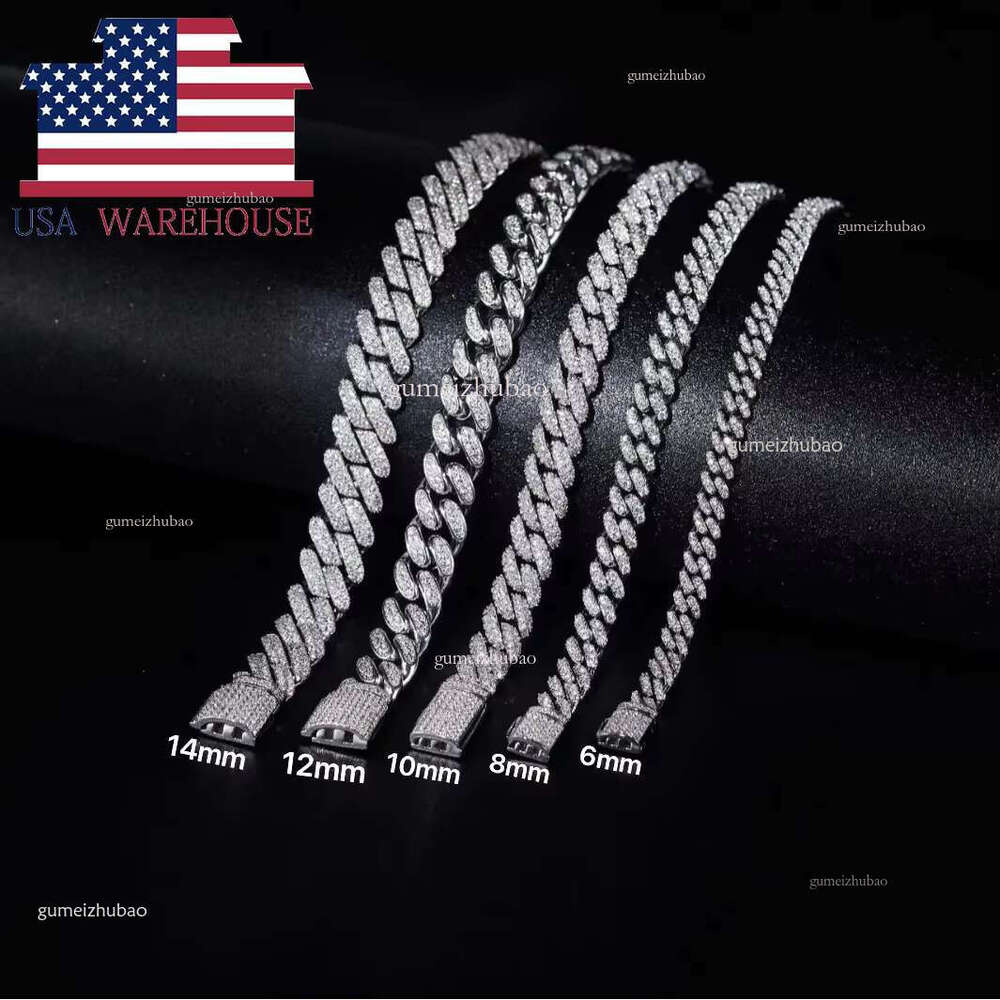 Hot Sale Hip Hop Jewelry Sterg Sier 6mm 8mm 10mm Vvs1 GRA Certified Moissanite Miami Cuban k Bracelet Unisex
