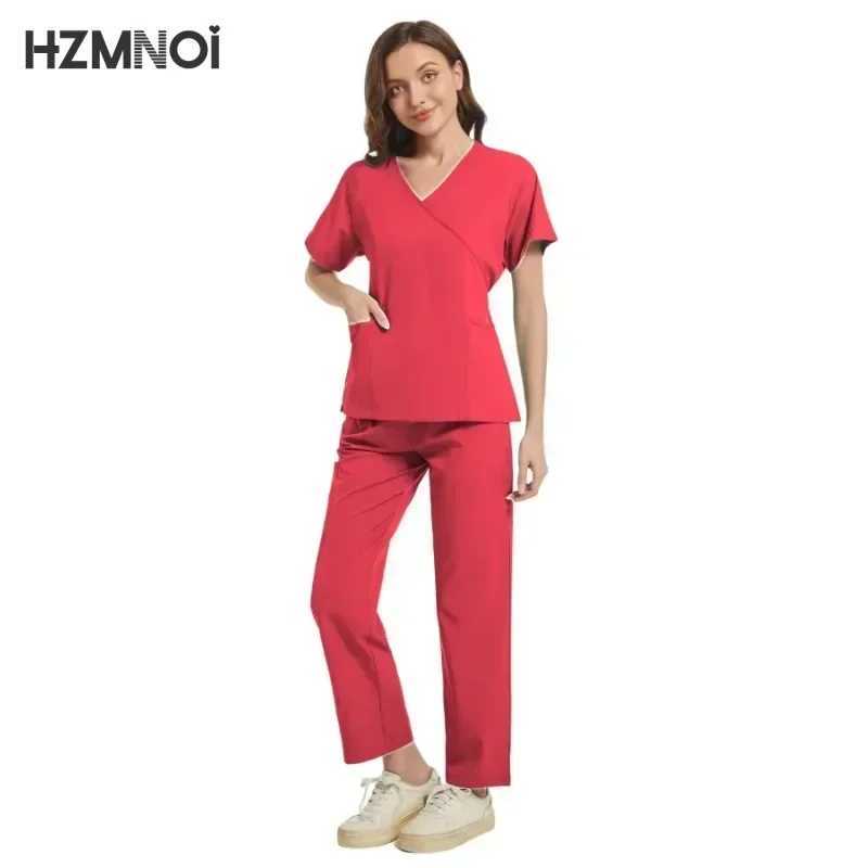 Doctors and Nurses Female Scrub Surgical Uniform Stretch Scrub Sets for Women Medical Nursing Scrubs Uniforms Sets X250410