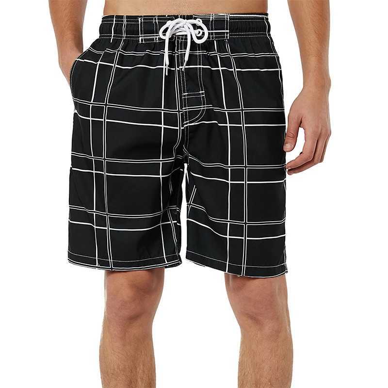 Casual board shorts mens summer Hawaiian beach shorts 3D printed solid color y2k swimsuit dry swimsuit homme 2023 cool surfing ice shortsW250410