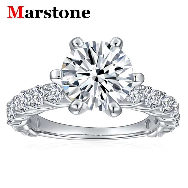 3CT Moissanite Diamond D Color VVS Ladys Round Womens Ring S925 Sliver Plated 18K Gold Luxuary Fine Jewerly Moissanite Rings