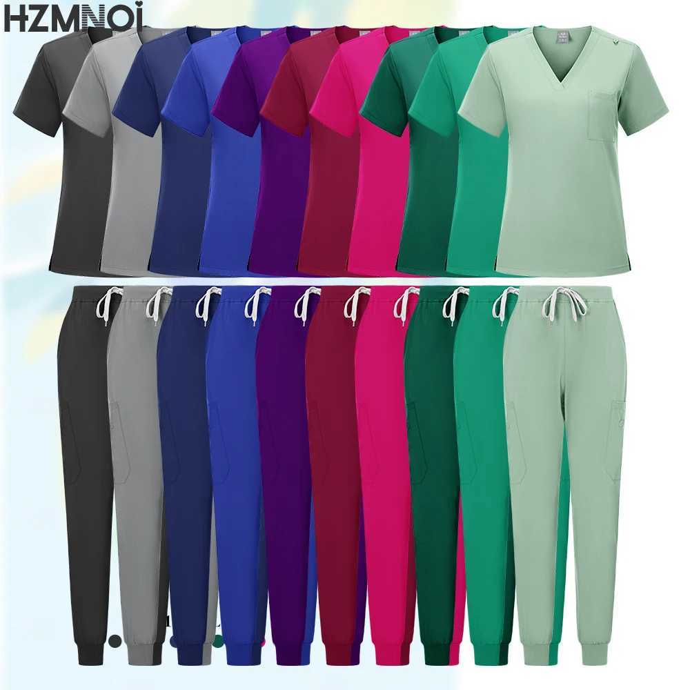 Medical Doctor Nurse Surgical Uniforms Woman Scrub Set Beauty Sn Work Wear Clinical Scrubs Top + Pants Spa Nursing Tunic Suit X250410