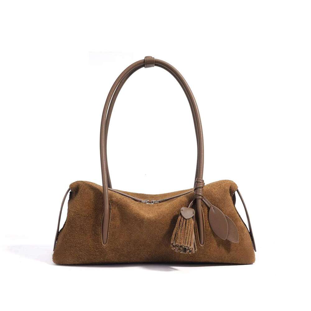 Suede Leather Bagutte 2025 Autumn Winter Minimalist Unique Single Shoulder Bag Slouchy Casual Underarm High Quality Handbag