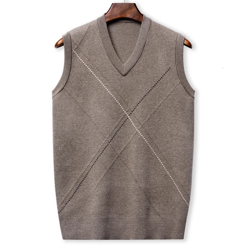 Mens Thickened Casual Sweater Tank Top Autumn and Winter Warm Vest 251104