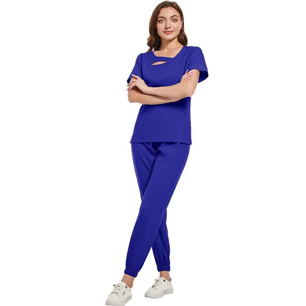 Multi color clinical washer set beauty laboratory workwear pocket medical nurse nursing uniform veterinary workwear X250410