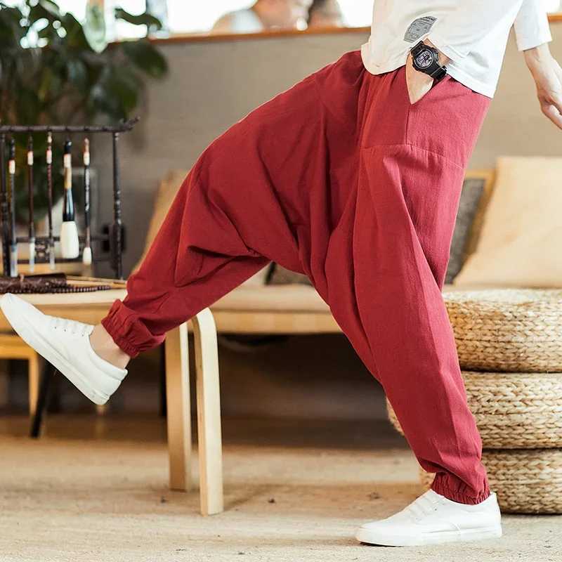 New harem pants mens solid loose casual mens Korean cotton plus size sports pants hot selling mens Trouser mens pantsXJ250410