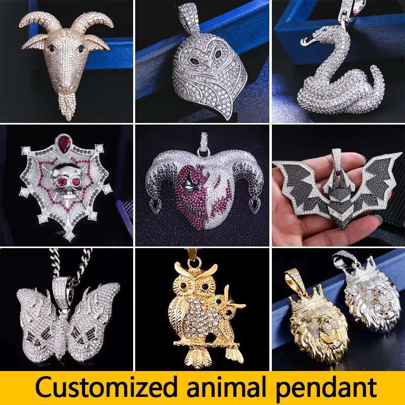 HipHop Jewelry Custom Halloween Themed Pendants Faceshape Gift 925 Sterling Silver Moissanite Diamond Character Necklace Pendant