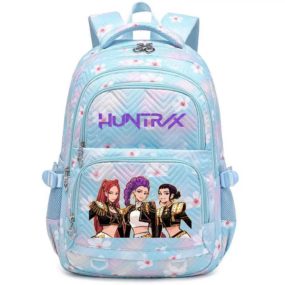 KPop Demon Hunters Backpack Rumi Mira Zoey HUNTR/X Saja Boys Print Cartoon School Bag Large Capacity Student Travel Backpacks Z251111