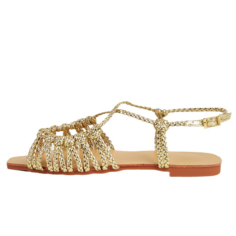 hot Women Designer Sandals Fashion Woven Sandal Summer Beach Flat Sandles