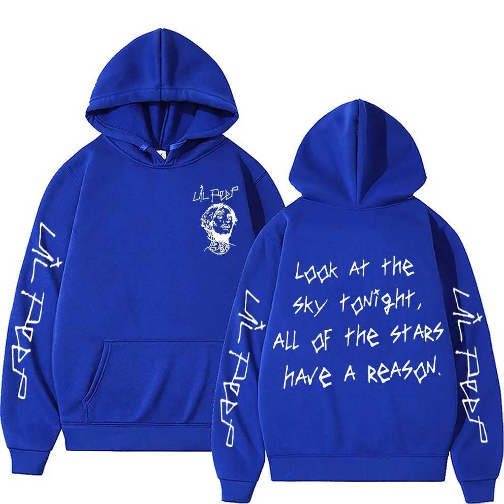 Rapper Lil Peep Look At The Sky Tonight All of The Stars Have A Reason Print Hoodie Men Women Hip Hop Oversized Hoody Sweatshirt M251111
