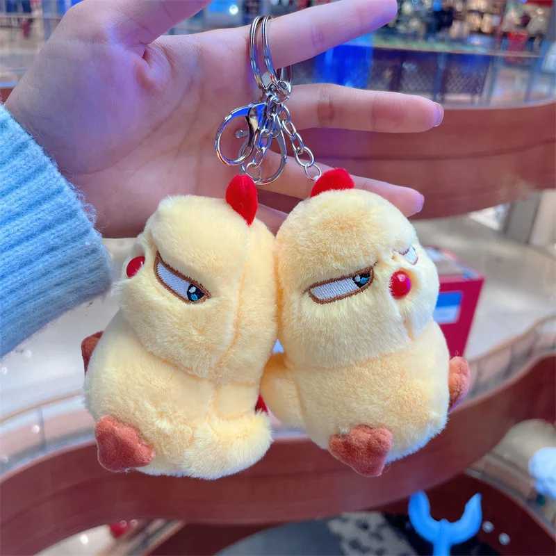 Cute Angry Chicken Plush Doll Pendant Keychain School Luggage Pendant Decorative Toy Wholesale Women Men Car Keyring W250411