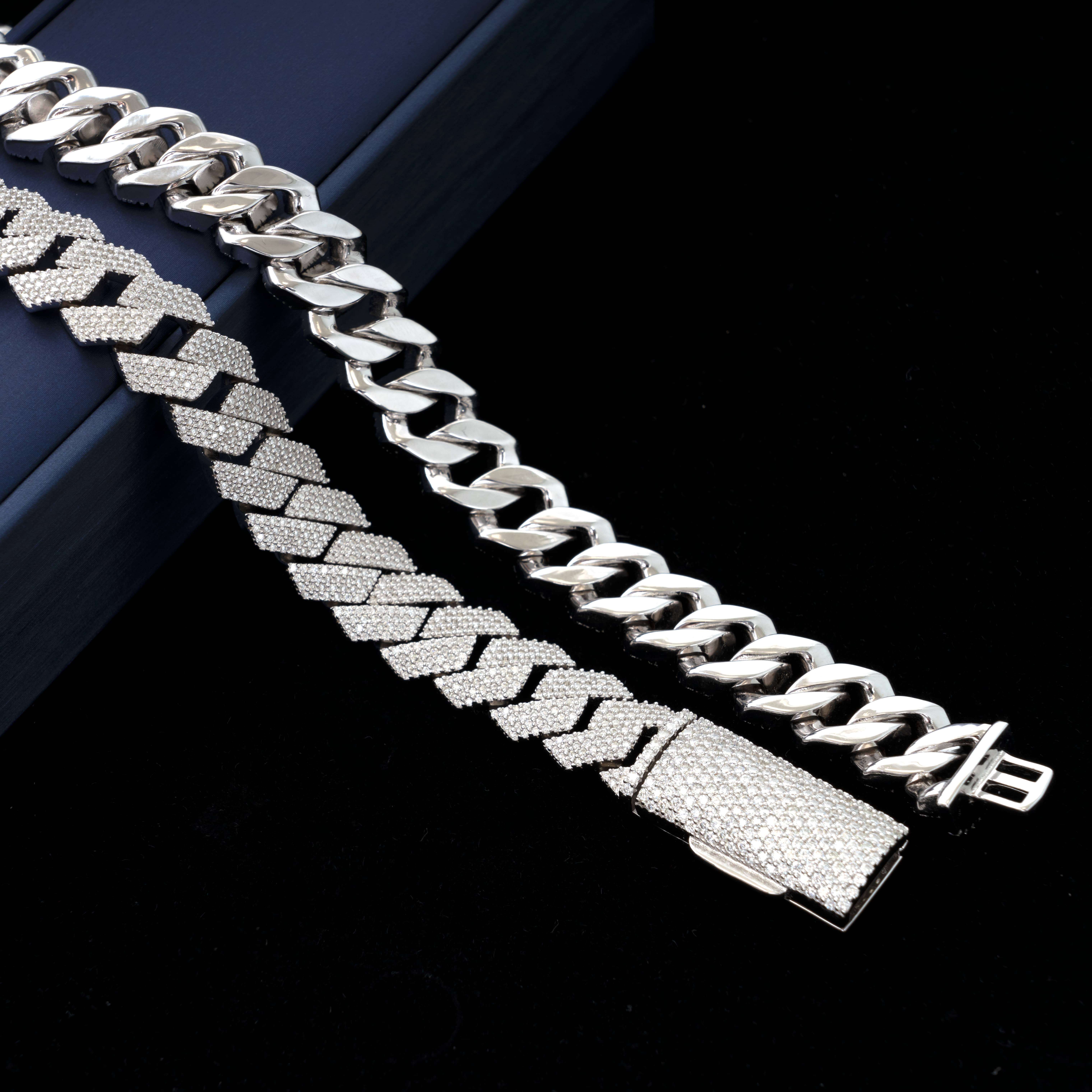 Bussdown Necklace 15mm Width Moissanite Diamond 925 Sterling Silver Necklace Vvs Cuban Link Chain Iced Out Necklace Cuban Chain