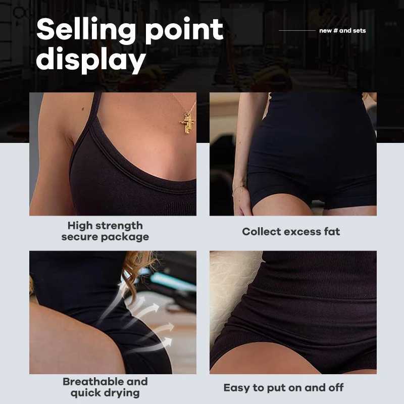 Womens yoga one-piece sexy spaghetti strap abdominal control pad sports bra jumpsuitW250411