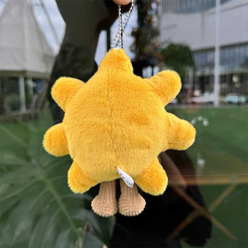 Cute Sunflower Plush Toy Keychain Smile Yellow Pendant Bag Accessories Keychain W250411
