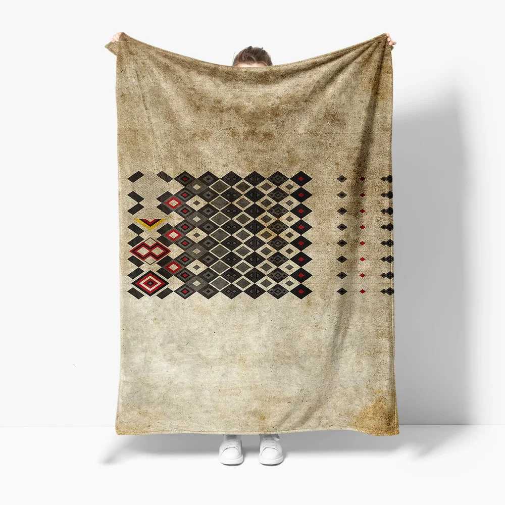 Geometric Pattern Fleece Blanket - Kids Teen Adult Throw Soft Warm Cozy Bed Sofa Decorative Blanket Gift C251111