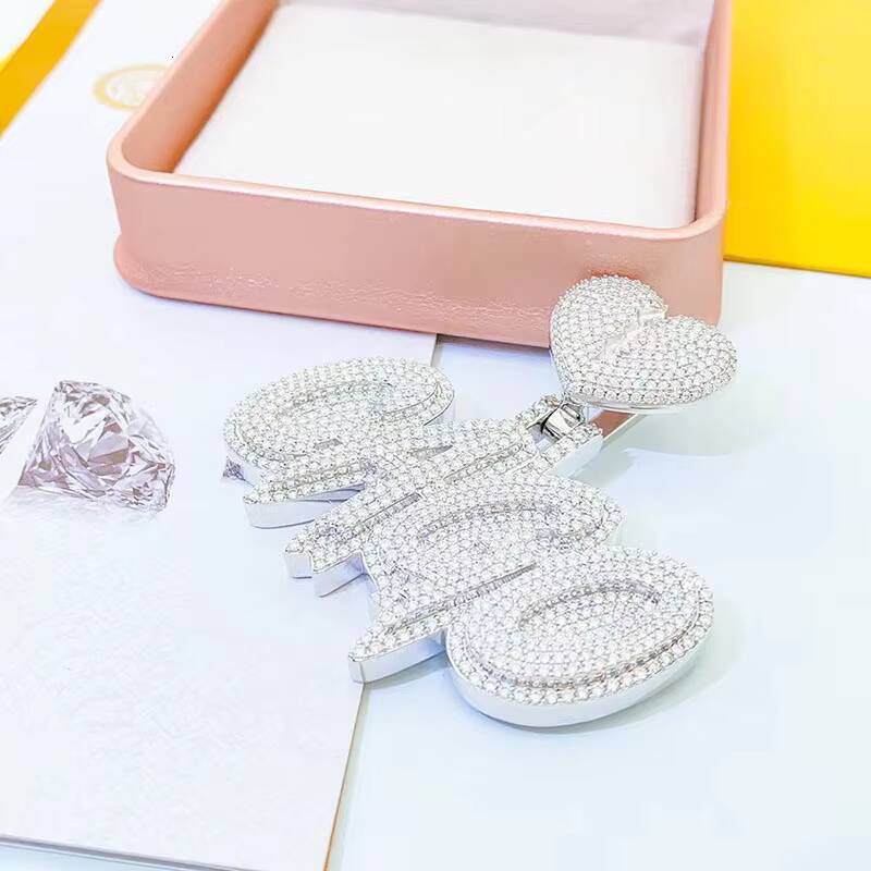 Hot Selling Hip Hop Jewelry in 2023 925 Silver Moissanite Diamond Mens Custom Pendant Customizable