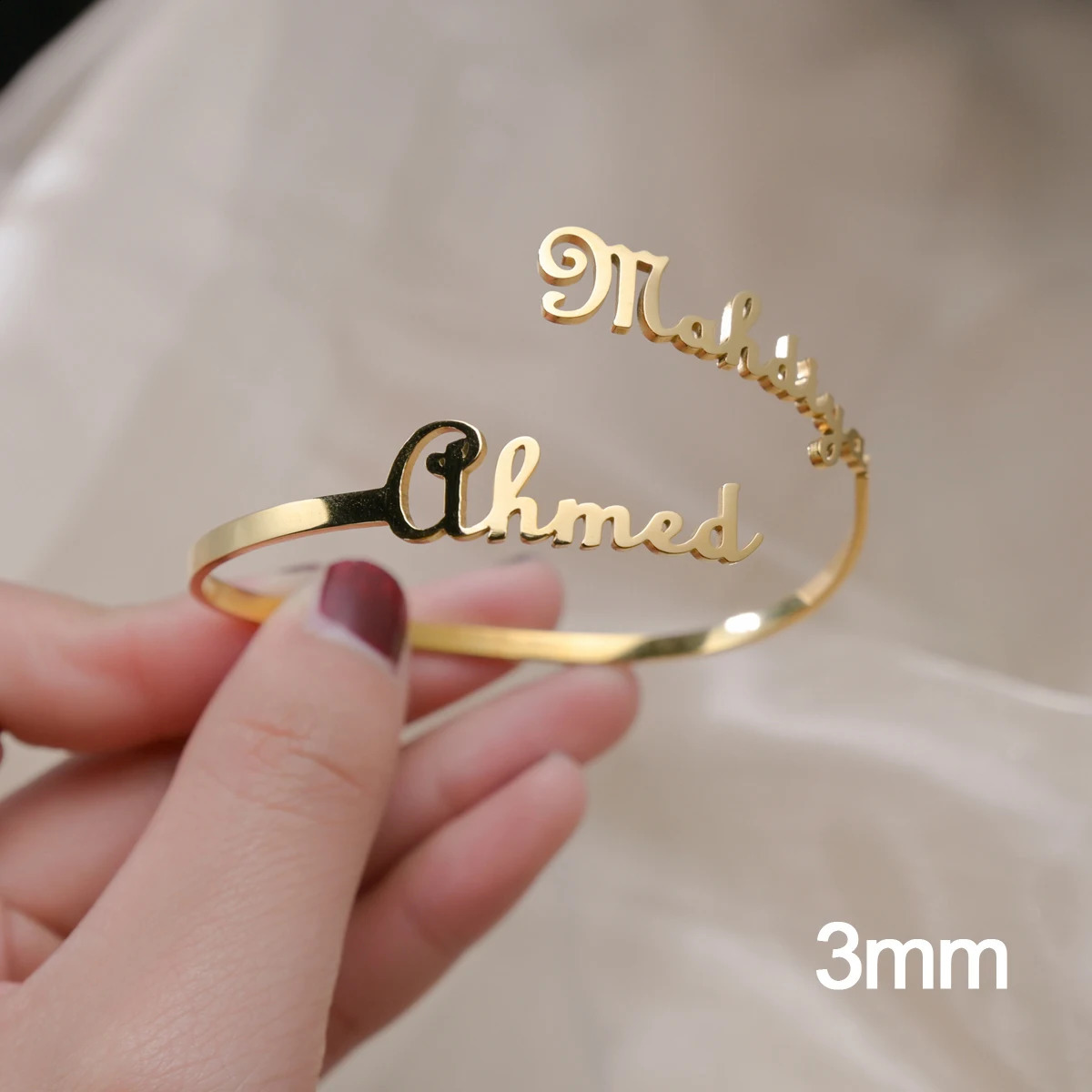 Akizoom Customized Name Bracelet Personalized Stainless Steel Letter Fashion Bracelet Mens Bracelet Wedding Jewelry Gift 250408