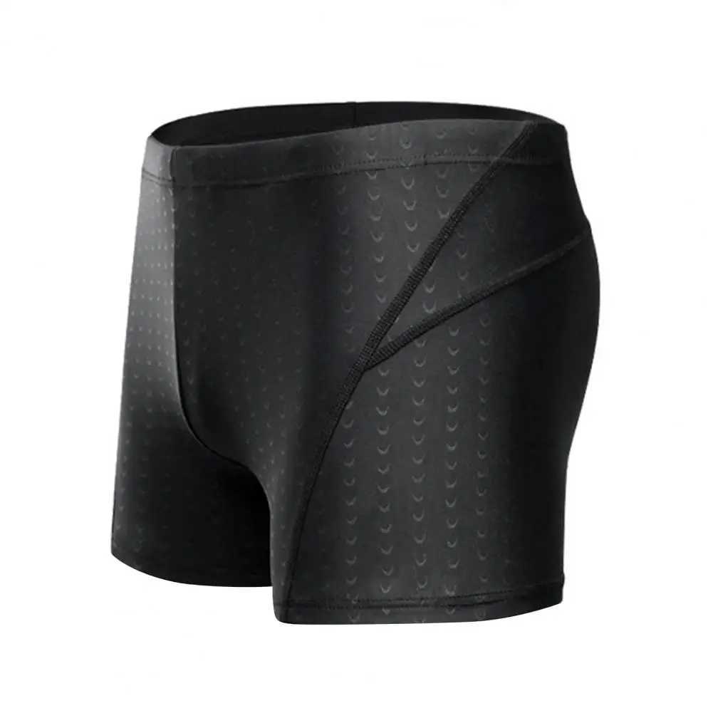 Mens swimming shorts waterproof quick drying swimsuit mid waist soft and breathable solid color plus size swimsuitW250410