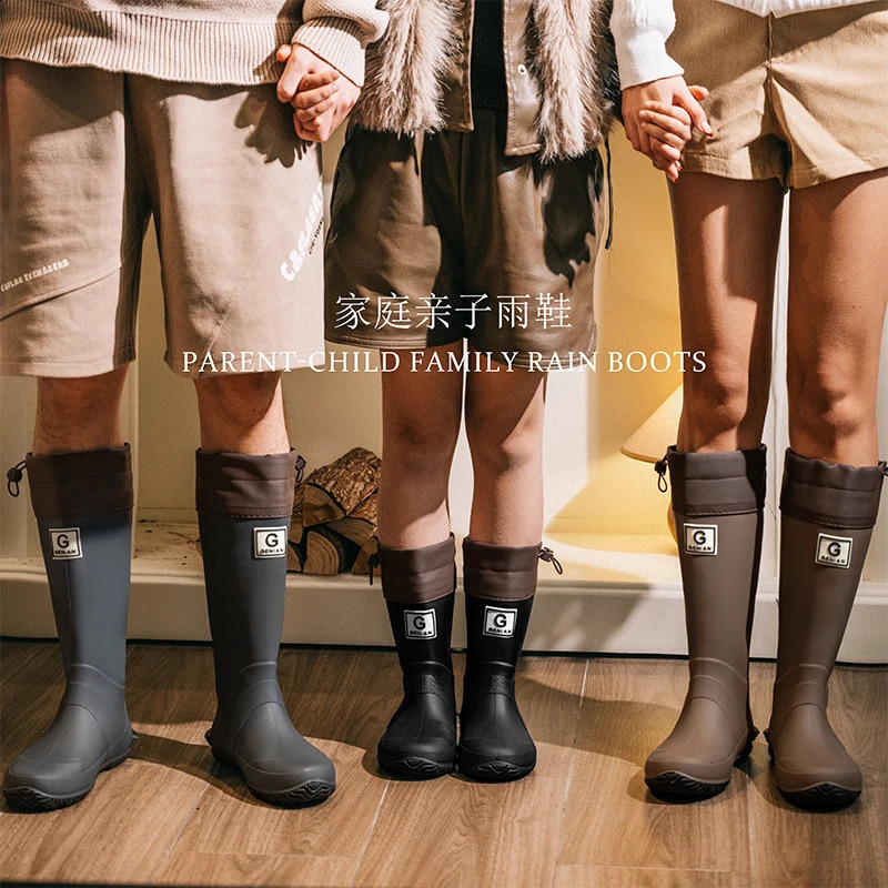 Children Rain Boots Kids Waterproof Rain Boots Boy Safety Non-slip Childrens Rain Shoes For Girls Water Shoes With Drawstring 250410