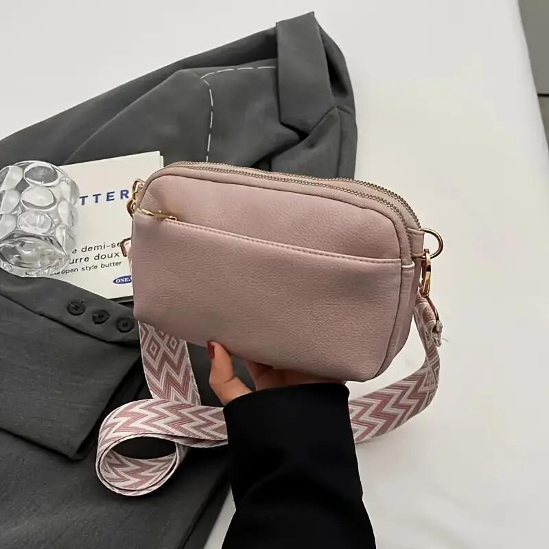 FL- Fashion Puzzle Triple Zip Small Crossbody Bag Lady Bag Woman Oblique Straddle Bag,Shoulder Bag