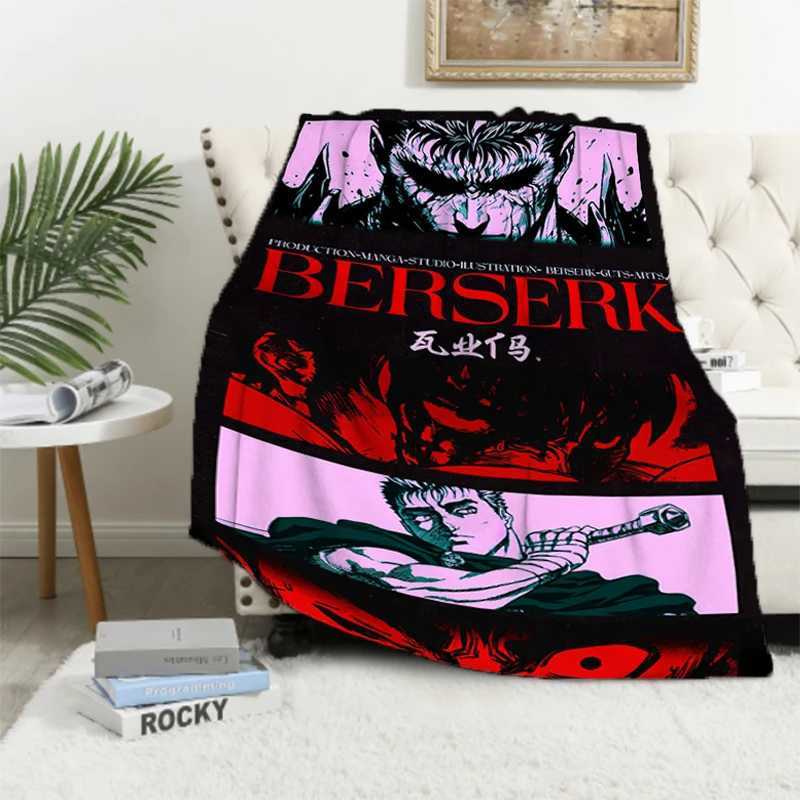 Anime Berserk Prints Blanket Downy Fluffy Soft Blankets for Decorative Sofa Microfiber Bedding Camping Chair Catnap Office Plaid C251111