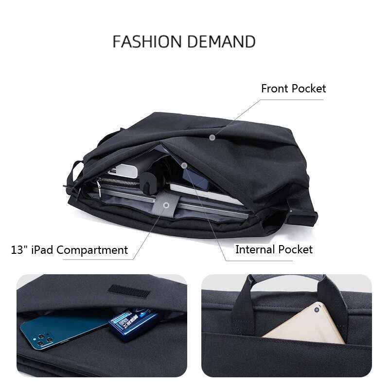 Messenger For Men, Waterproof Nylon Crossbody Fit 14 Inch Laptop, College Travel Sg Bag With Reflective Design