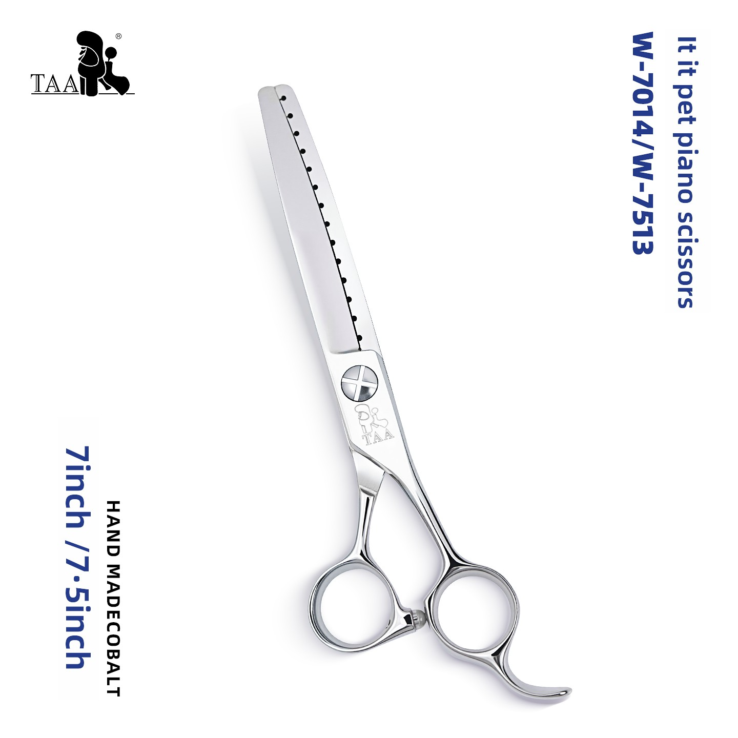 Professional Pet Grooming Thinning Scissors, 7/7.5 Inch Cobalt Alloy Dog Cat Hair Trimming Shears, Precision Pet Grooming Tool -W7014/W7513