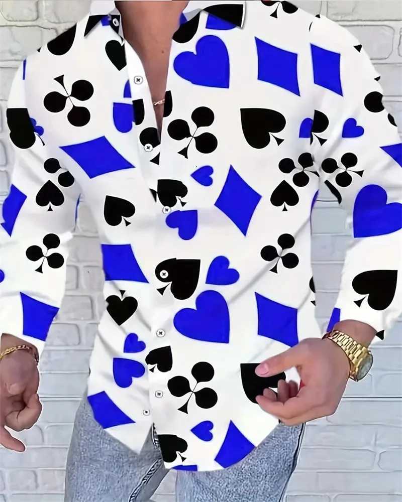 2024 Fashion Leopard Print Mens Long Sleeve Shirt Fashion Casual Button Lapel Tops Mens Spring Autumn Top Mens Shirt K251110