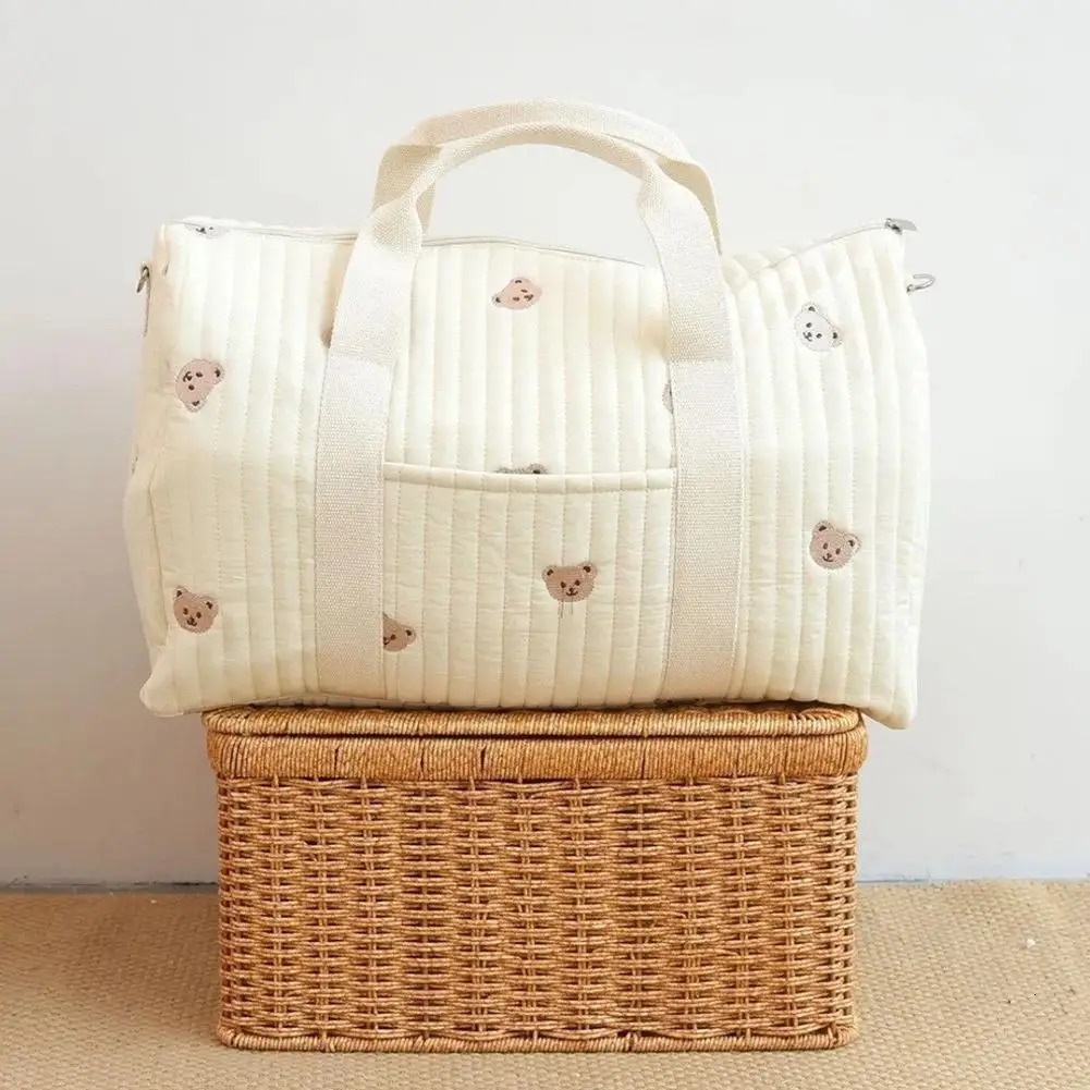 Embroidered Mom Bag Storage Bag Large Capacity Mommy Travel Bag Fashion Multi-functional Handbag Lightweight Diagonal 251110