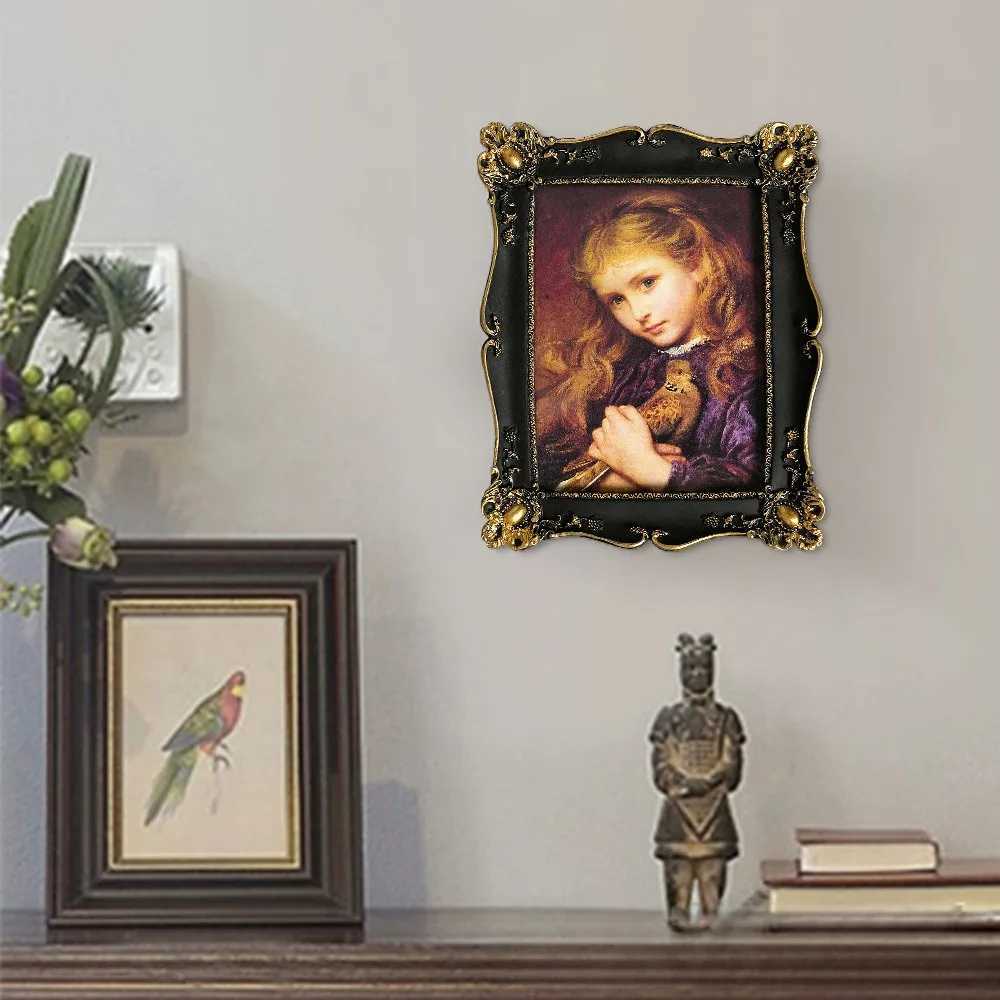 Luxury Antique Vintage Picture Black with Gold Trim - Horizontal Or Vertical Tabletop Wall Hanging Photo Display Frame L251110 H260306