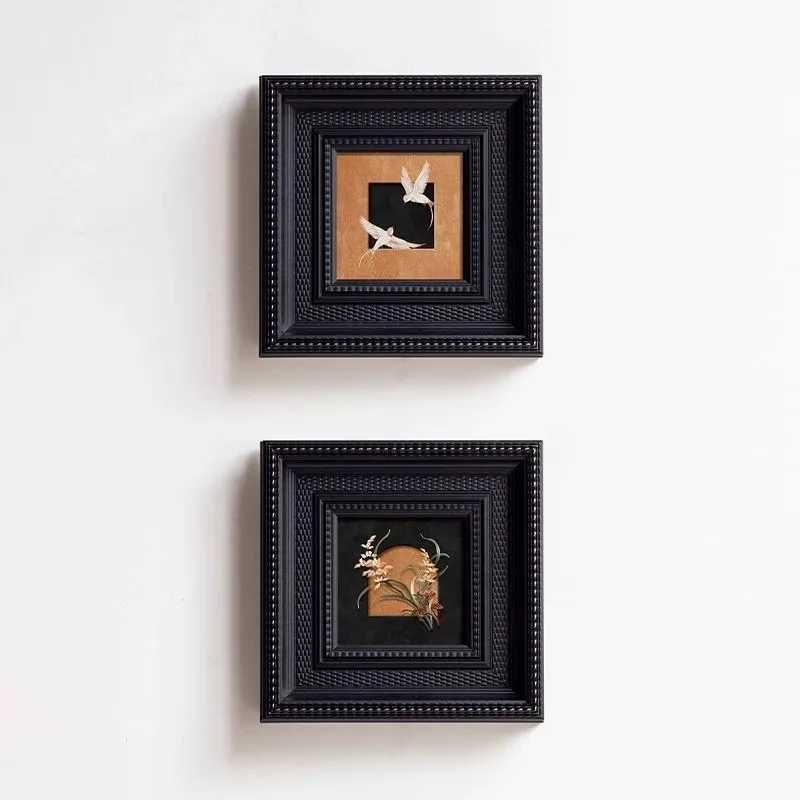 Stylish Black Photo Framing Solid Wood Light Luxury Designer Frames Creative Picture Frame Cornice Room Decoration L251110 H260306