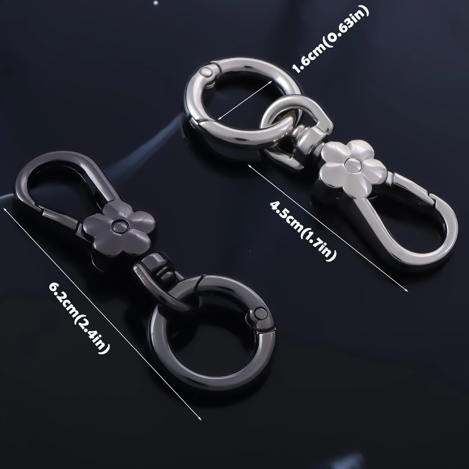 2pcs Flower Keychain Clip Key Ring Carabiner Keychain Clip Key Chain Hook Holder Organizer for Car Home 251110