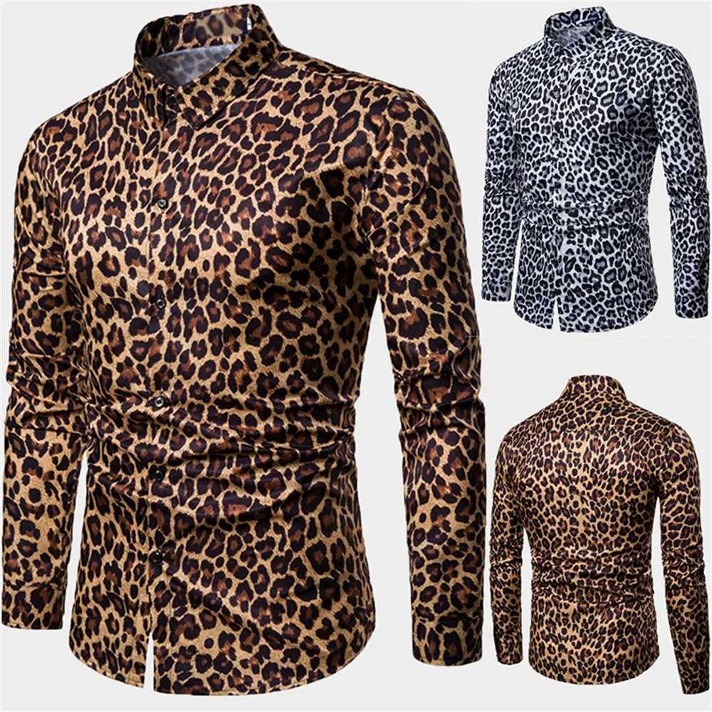 2024 Spring And Autumn New Mens Casual Leopard Print Long-sleeved Shirt Men Large Size Shirt Women Unisex Clothes Tops K251110