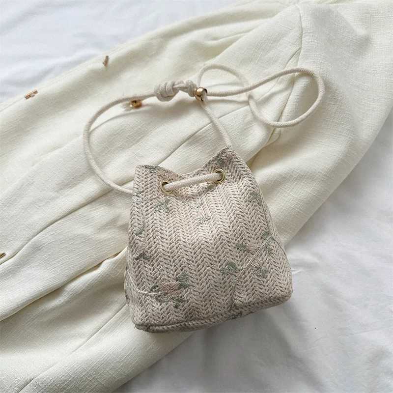 Drawstring braid bag lovely fairy fresh bucket bag personality hanging neck coin purse shoulder crossbody bagT251110