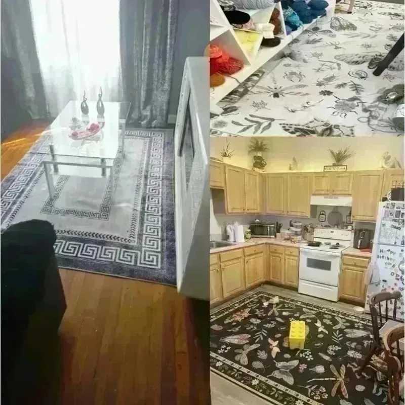 Scandinavian Black White Geometric Rug Non-Slip High Density Carpet for Modern Living Room Bedroom Office Home Decoration Mats Y251110