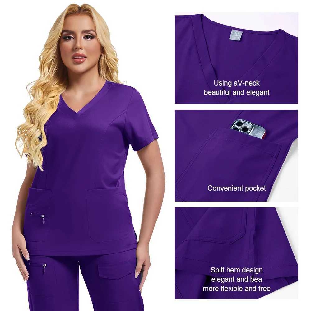 New Anti-Wrinkle Soft Suit Nursing Work Clothes Medical Nurse Uniforms Nursing Scrub Set for Womens Men Medical Surgical Clothes X250410
