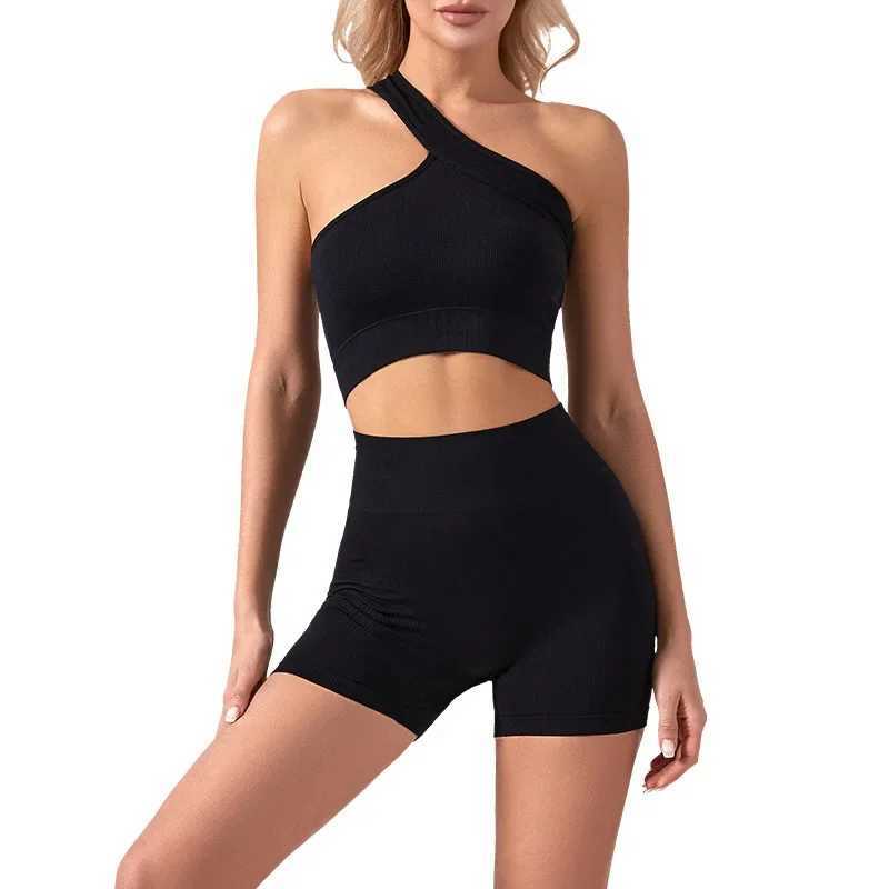 Seamless Track Set for Womens Fitness Equipment Rib Yoga Clothes Running Bra Mattless Fitness Clothes with Leg ExerciseW250411