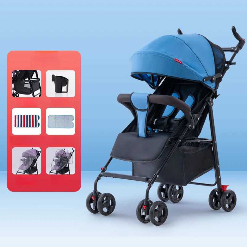 Baby Stroller Can Sit or Lie Down Ultra-light Portable Simple Shock-absorbing Folding Baby BB Stroller XJ250623