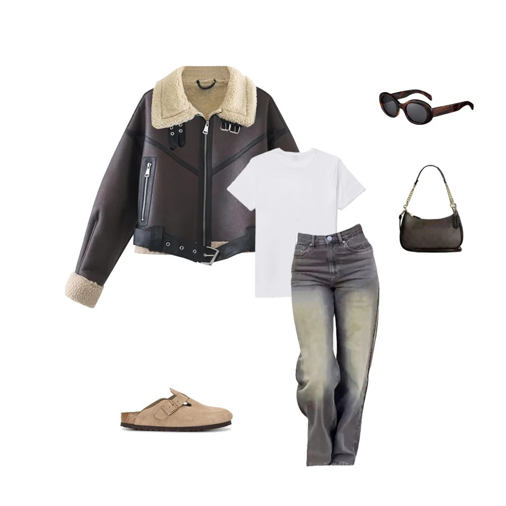 Oligai Autumn Winter Women Loose Warm Short Faux Lamb Fur Jacket Streetwear Female Retro Zipper Spliced Coat Chic Outwear 251105